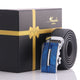 Men's Stainless Steel Black Belt - With Blue Buckle - Amedeo Exclusive