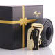 Men's Stainless Steel Black Belt - Gold & Black Crocodile Buckle Belt - Amedeo Exclusive