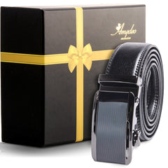 Men's Stainless Steel Black Belt - Black Buckle Belt - Amedeo Exclusive