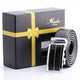 Men's Stainless Steel Black Belt with Silver Buckle - Amedeo Exclusive