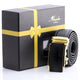 Men's Smart Ratchet No Holes Automatic Buckle Belt in Gold & Black Color - Amedeo Exclusive