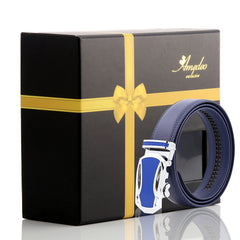 Men's Stainless Steel Blue Belt with Blue & Silver Buckle - Amedeo Exclusive