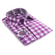Purple & White Check Mens Slim Fit Designer Dress Shirt - tailored Cotton Shirts for Work and Casual Wear - Amedeo Exclusive