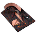 Black Blue Orange Mens Slim Fit Designer Dress Shirt - tailored Cotton Shirts for Work and Casual Wear - Amedeo Exclusive