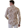 Beige Mens Slim Fit Designer Dress Shirt - tailored Cotton Shirts for Work and Casual Wear