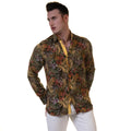 Floral Mens Slim Fit Designer Dress Shirt - tailored Cotton Shirts for Work and Casual Wear