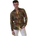 Floral Mens Slim Fit Designer Dress Shirt - tailored Cotton Shirts for Work and Casual Wear