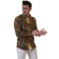 Floral Mens Slim Fit Designer Dress Shirt - tailored Cotton Shirts for Work and Casual Wear