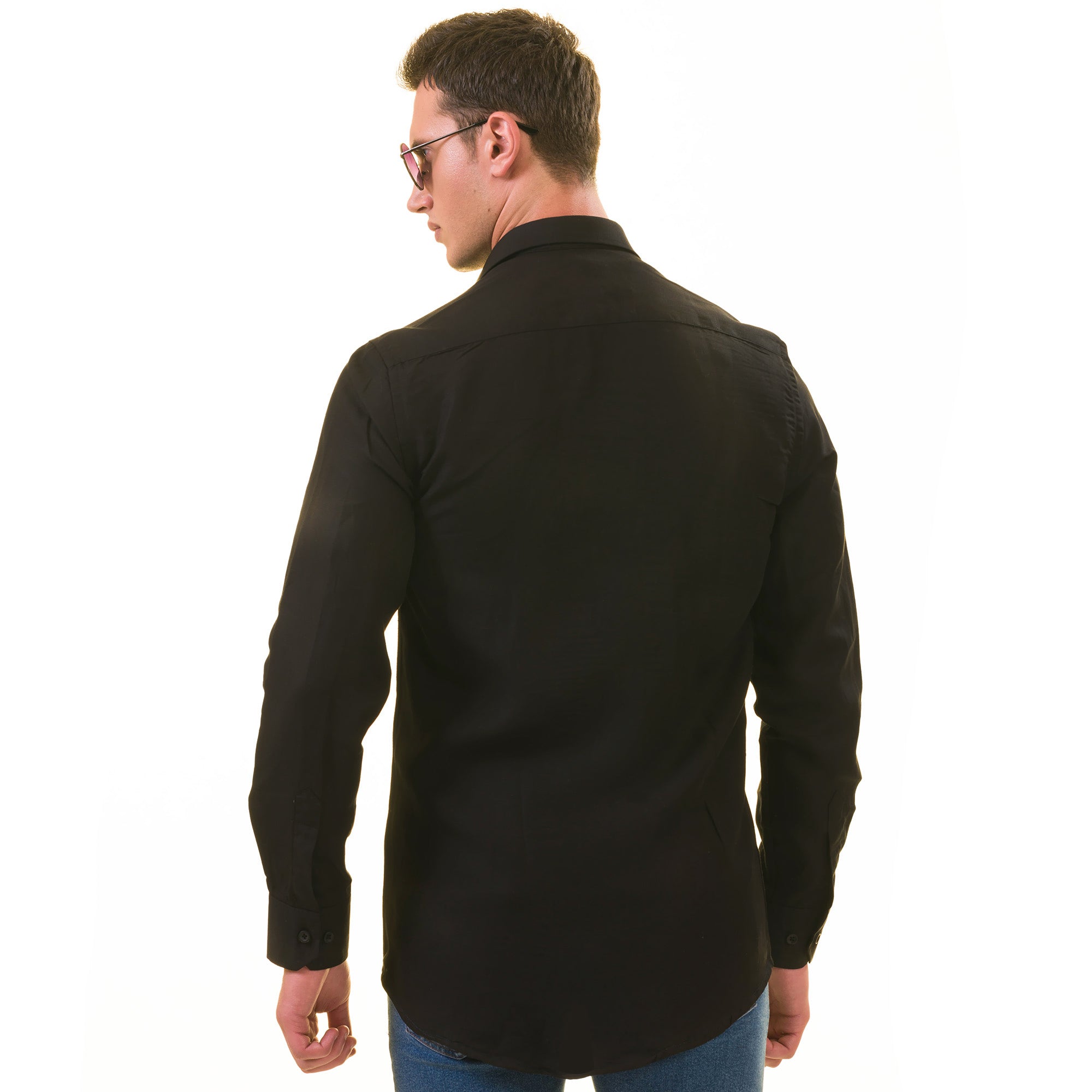 Men's European Black Wool Coat Jacket Tailor fit Fine Luxury Quality W –  Amedeo Exclusive