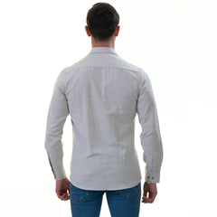 Light Gray Luxury Men's Tailor Fit Button Up European Made Linen Shirts