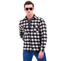 Black White Check Mens Slim Fit Designer French Cuff Shirt - tailored Cotton Shirts for Work and Casual Wear