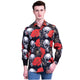 Black, Red and White Skulls Mens Slim Fit Designer French Cuff Shirt - tailored Cotton Shirts for Work and Casual Wear
