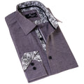 Black Oxford Men's Slim Fit Designer French Cuff Shirt - Tailored Cotton Shirts for Work and Casual Wear