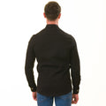 Black with inside Gold Men's Slim Fit Designer French Cuff Shirt - Tailored Cotton Shirts for Work and Casual Wear