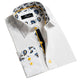 White Mens Slim Fit Designer Dress Shirt - Tailored Cotton Shirts For Work And Casual