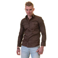 Dark Brown Mens Slim Fit Designer Dress Shirt - tailored Cotton Shirts for Work and Casual Wear