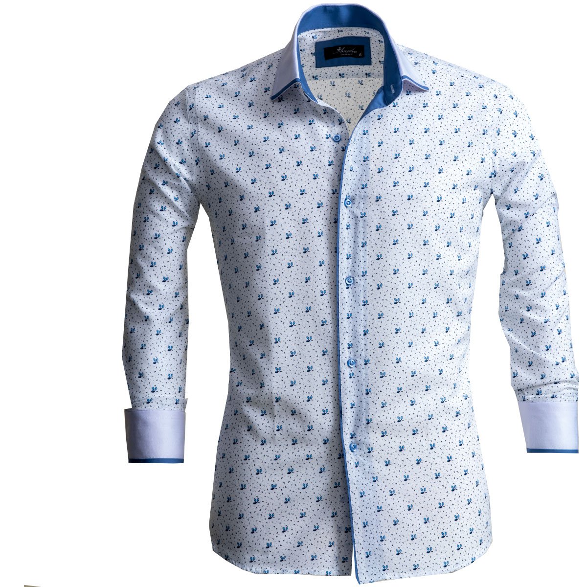 Essentially relief Upstream White & Light Blue Mens Slim Fit Designer Dress Shirt - tailored – Amedeo Exclusive Essentially relief Upstream White & Light Blue Mens Slim Fit Designer Dress Shirt - tailored – Amedeo Exclusive