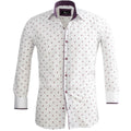 White Purple Mens Slim Fit Designer Dress Shirt - tailored Cotton Shirts for Work and Casual Wear - Amedeo Exclusive