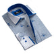 Light Sky Blue Floral Mens Slim Fit Designer Dress Shirt - tailored Cotton Shirts for Work and Casual Wear - Amedeo Exclusive