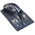 Black with Colorful Paisley Mens Slim Fit Designer Dress Shirt - tailored Cotton Shirts for Work and Casual Wear - Amedeo Exclusive