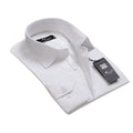 Solid White Mens Slim Fit Designer Dress Shirt - tailored Cotton Shirts for Work and Casual Wear - Amedeo Exclusive