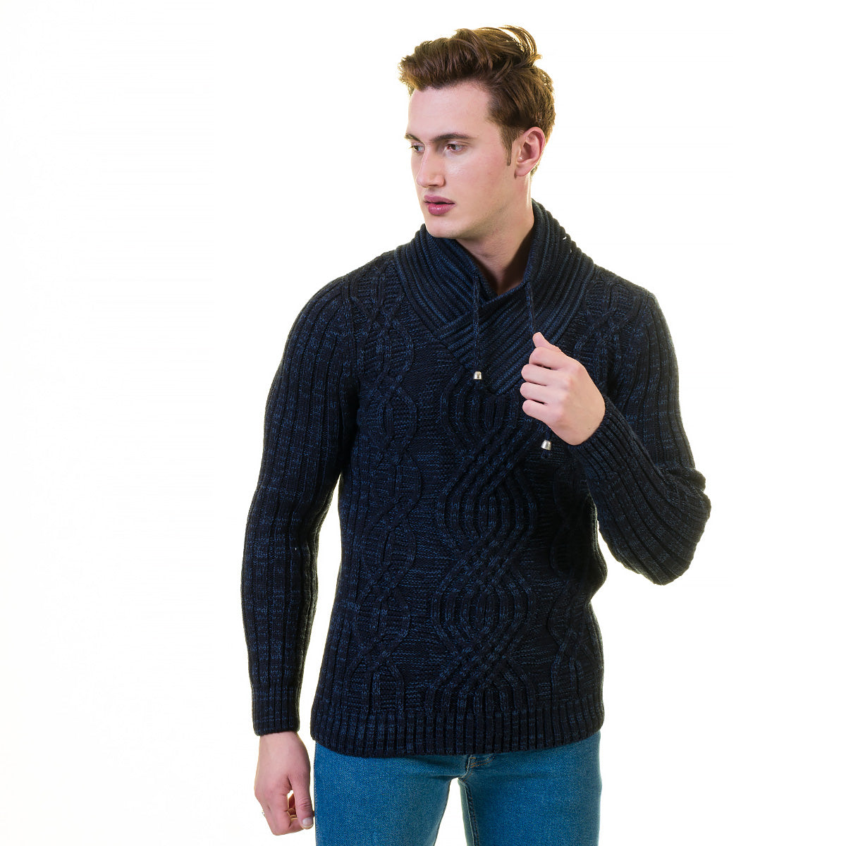 European Wool Luxury Zippered With Sweater Jacket Warm Winter Tailor Fit