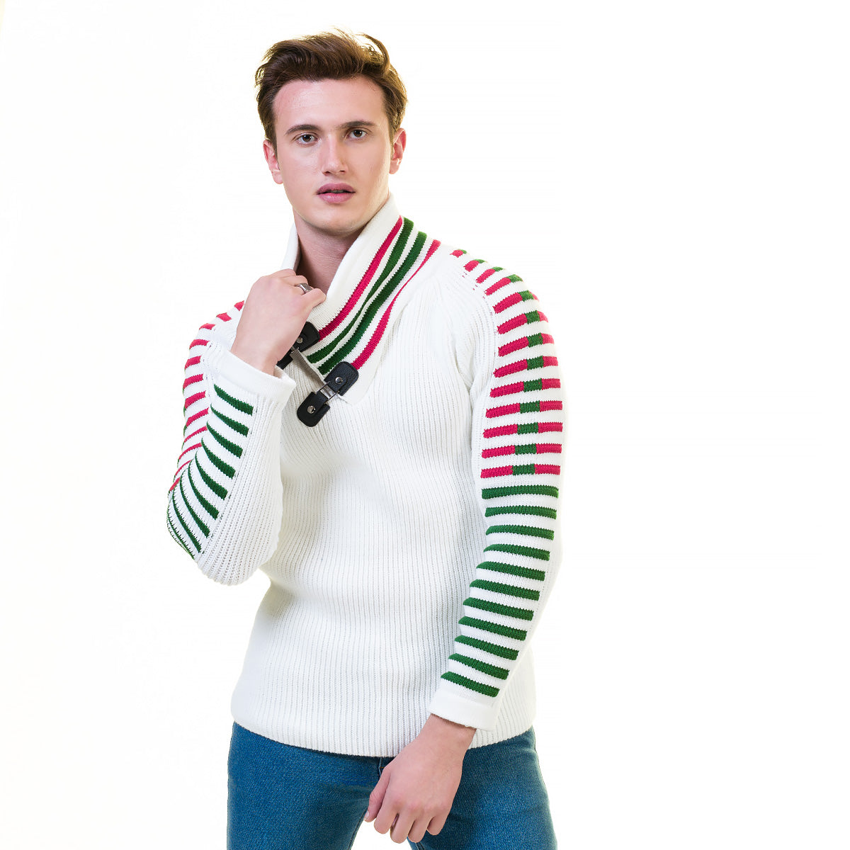 White European Wool Luxury Zippered With Sweater Jacket Warm Winter Tailor Fit