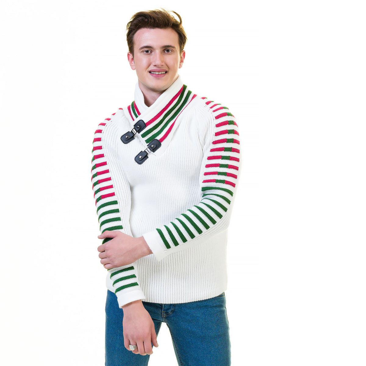 White European Wool Luxury Zippered With Sweater Jacket Warm Winter Tailor Fit