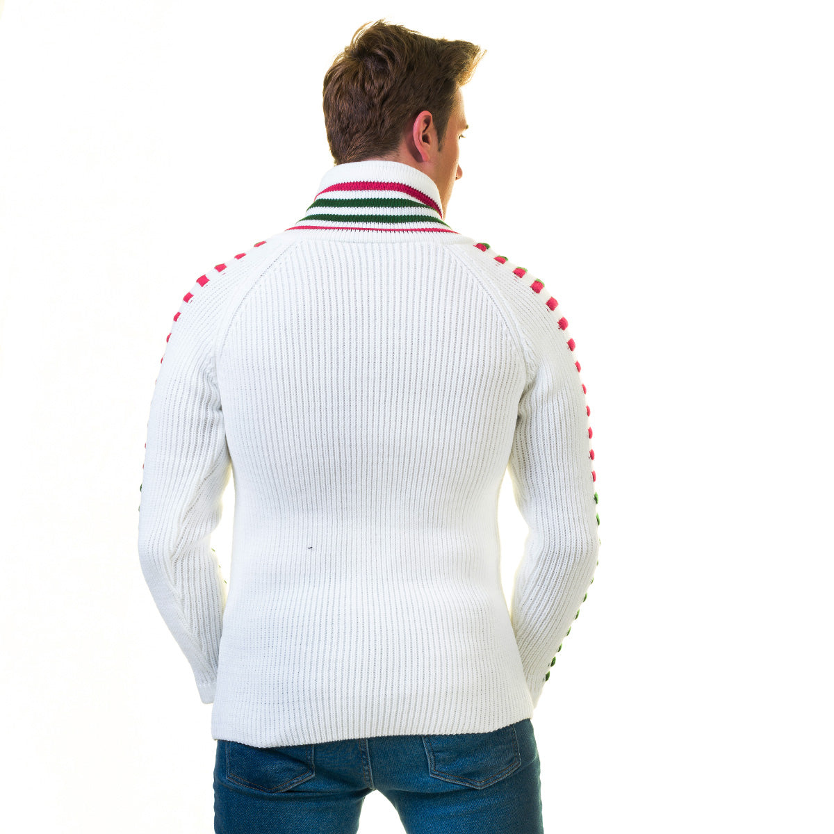 White European Wool Luxury Zippered With Sweater Jacket Warm Winter Tailor Fit