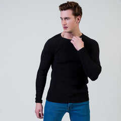 Black Wool Luxury Zippered With Sweater Jacket Warm Winter Tailor Fit