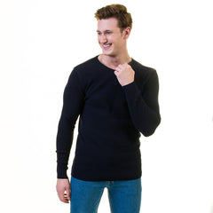 Black Rounded Neck European Wool Luxury Zippered With Sweater Jacket Warm Winter Tailor Fit