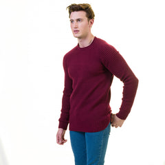 Solid Maroon European Wool Luxury Zippered With Sweater Jacket Warm Winter Tailor Fit