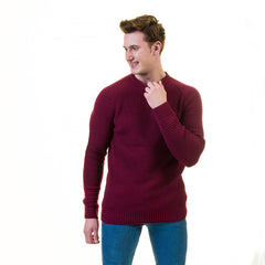 Solid Maroon European Wool Luxury Zippered With Sweater Jacket Warm Winter Tailor Fit