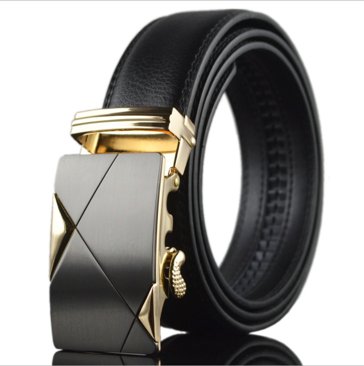Men's Genuine Leather Smart Ratchet Automatic Belt Perfect Fit No holes! Black - Amedeo Exclusive