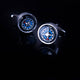 Men's Stainless Steel Silver with Black Compass (Fully Functional) Cufflinks with Box - Amedeo Exclusive