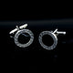 Men's Stainless Steel Round Greek Cufflinks with Box - Amedeo Exclusive