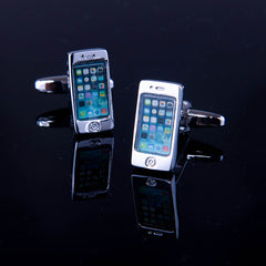 Men's Stainless Steel Cell Phone Cufflinks with Box - Amedeo Exclusive