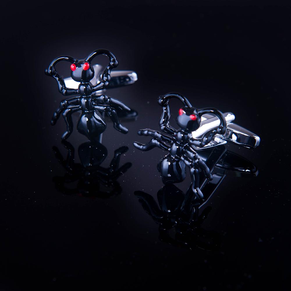 Men's Stainless Steel Black Bug Cufflinks with Box - Amedeo Exclusive