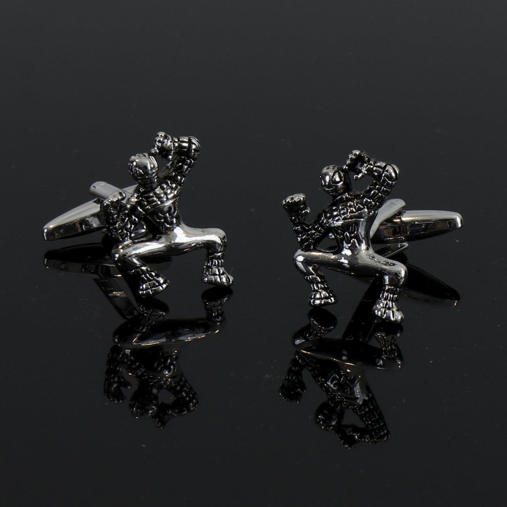 Men's Stainless Steel Spidey Cufflinks with Box - Amedeo Exclusive