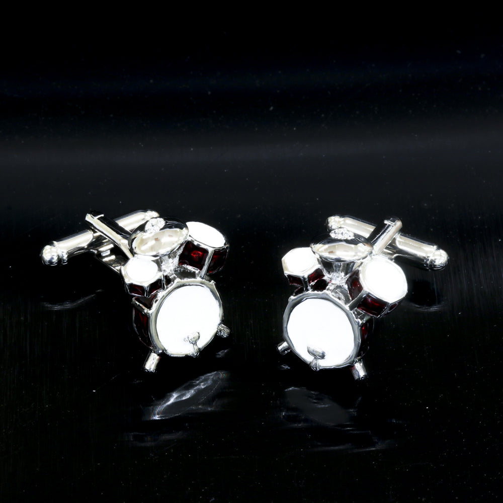 Men's Stainless Steel Drum Sets Cufflinks with Box - Amedeo Exclusive