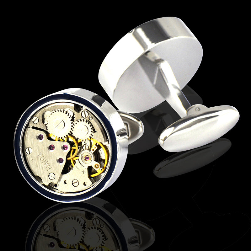 Men's Stainless Steel Functioning Movement Cufflinks with Box - Amedeo Exclusive