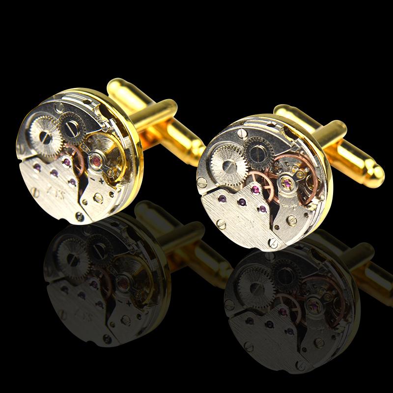 Men's Stainless Steel Functioning Movement Cufflinks with Box - Amedeo Exclusive
