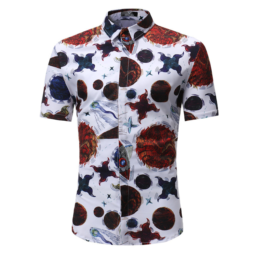 Men's Button down Tailor Fit Soft 100% Cotton Short Sleeve Dress Shirt Multi Color casual And Formal - Amedeo Exclusive