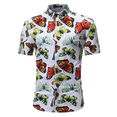 Men's Button down Tailor Fit Soft 100% Cotton Short Sleeve Dress Shirt Multi Color casual And Formal - Amedeo Exclusive