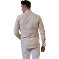 Off White Mens Slim Fit French Cuff Shirts with Cufflink Holes - Casual and Formal