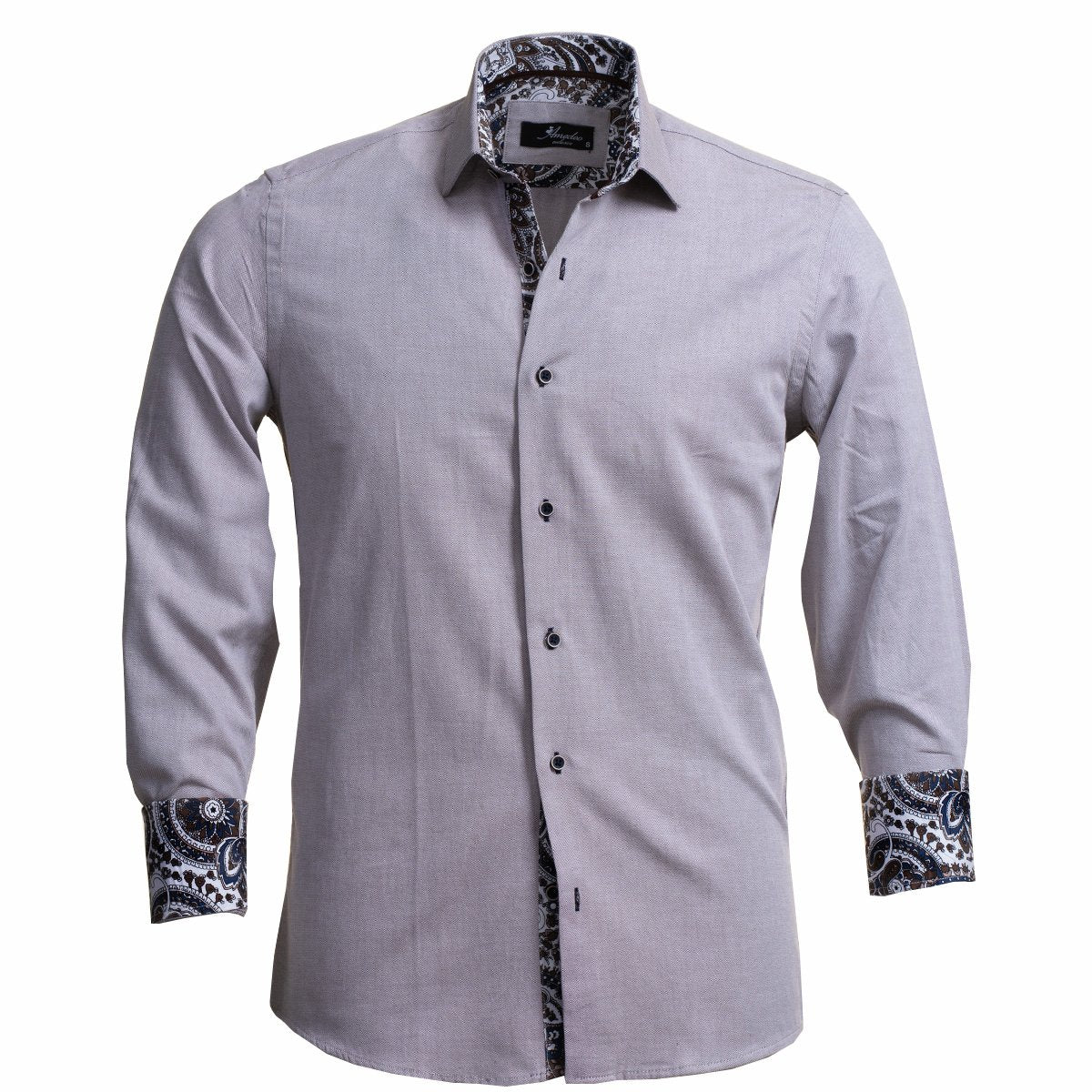 Light Purple Men's Slim Fit French Cuff Dress Shirts with Cufflink Holes - Casual and Formal - Amedeo Exclusive