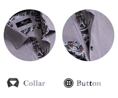 Light Purple Men's Slim Fit French Cuff Dress Shirts with Cufflink Holes - Casual and Formal - Amedeo Exclusive