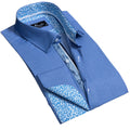 Blue Lines Mens Slim Fit French Cuff Dress Shirts with Cufflink Holes - Casual and Formal - Amedeo Exclusive