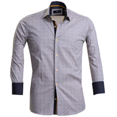 Tan Mens Slim Fit Designer Dress Shirt - tailored Cotton Shirts for Work and Casual Wear - Amedeo Exclusive