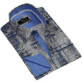 Beige Blue Paisley Mens Slim Fit Designer Dress Shirt - tailored Cotton Shirts for Work and Casual Wear - Amedeo Exclusive